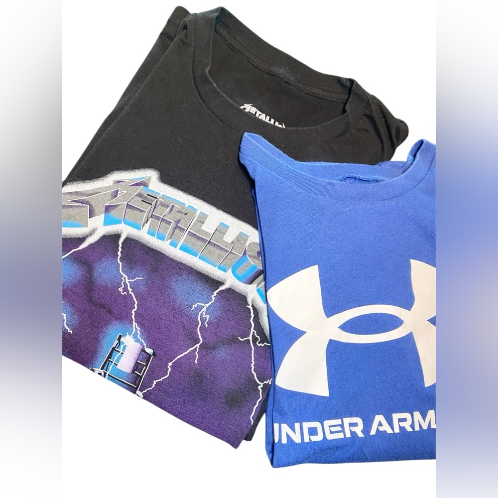 Mens T-Shirt Duo Under Armour Blue Kids Shirt Black Metallica Graphic Tshirt